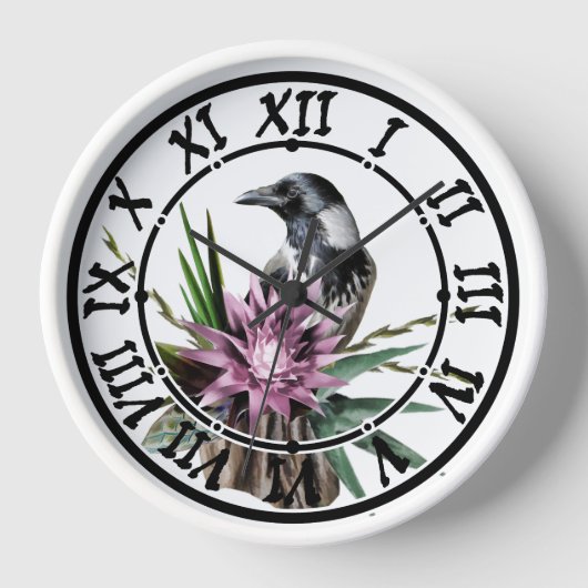 Horloge Corbeau noir (Recto)