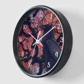 Horloge Corbeau noir et érable gris japonais (Angle)