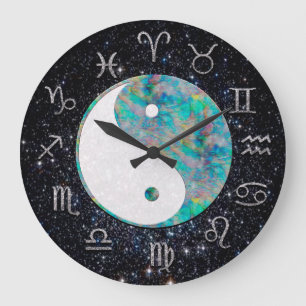 Horloge cosmique d'astrologie avec Yin Yang