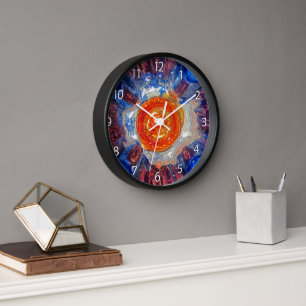 Horloge Cosmos de explosion - Van Gogh Sun orange -