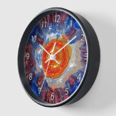 Horloge Cosmos de explosion - Van Gogh Sun orange - (Angle)