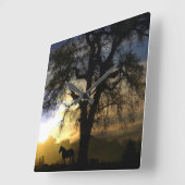 Horloge couchée du Cheval et du Chêne (Angle)