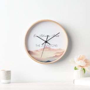 Horloge Coucher de soleil Couleur de Mariage de montagne