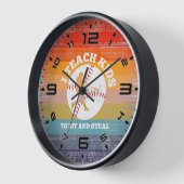 Horloge Coucher De Soleil Rétro J'Enseigne Aux Enfants À F (Angle)