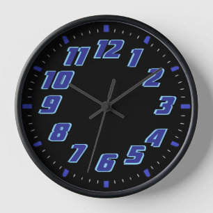 Horloge Couleur bleu Faux Neon
