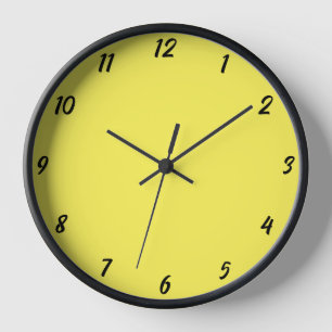 Horloge Couleur Jaune Noir Clair Couleur Personnalisée