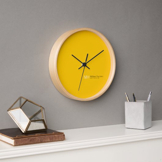 Horloge Couleur Jaune Vive Moderne (Bureau)