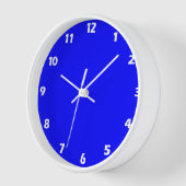 Horloge Couleur solide bleu néon (Angle)