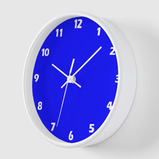Horloge Couleur solide bleu néon (Angle)
