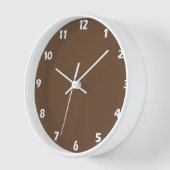 Horloge Couleur solide Brown café (Angle)