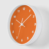 Horloge Couleur solide de tigre orange (Angle)