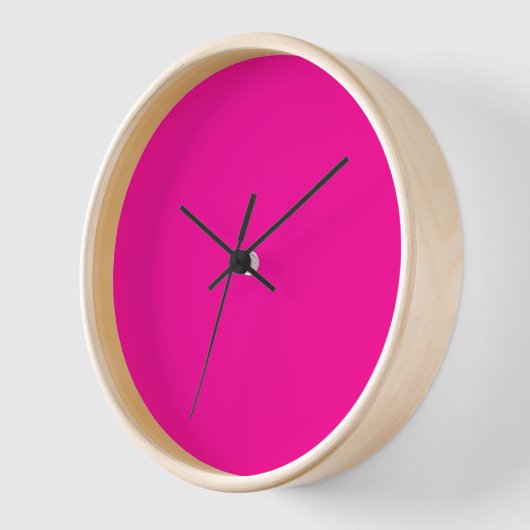 Horloge Couleur solide rose néon (Angle)