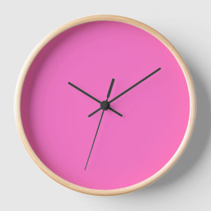 Horloge Couleur solide rose néon   Classique