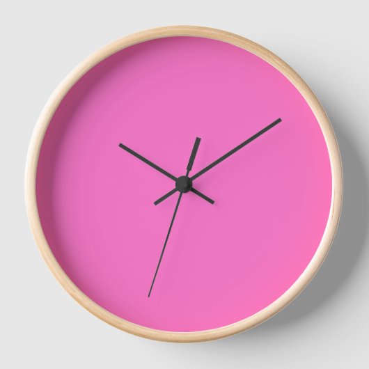 Horloge Couleur solide rose néon | Classique (Recto)