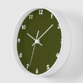 Horloge Couleur solide vert olive foncé (Angle)