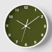 Horloge Couleur solide vert olive foncé (Recto)