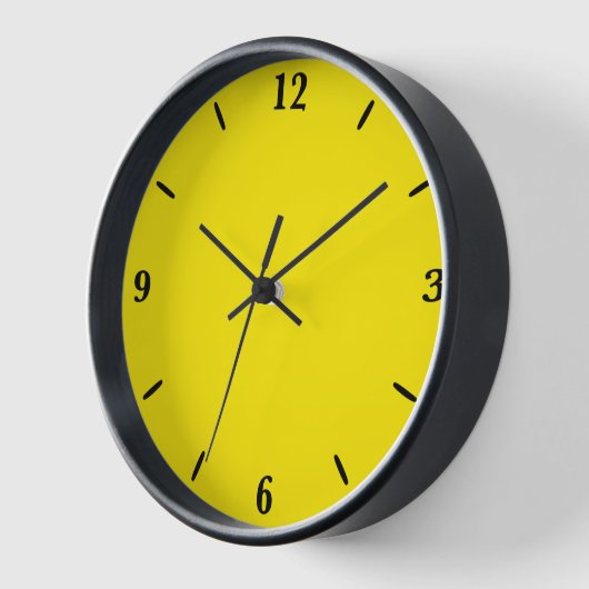 Horloge Couleur uni jaune canari (Angle)