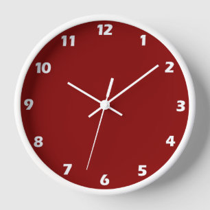 Horloge Couleur unie rouge foncé