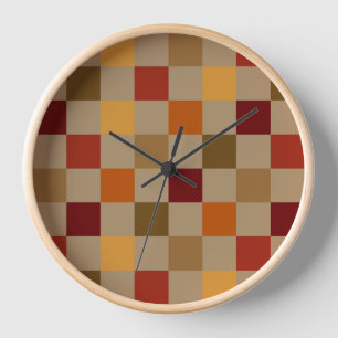 Horloge Couleurs d'automne À damiers