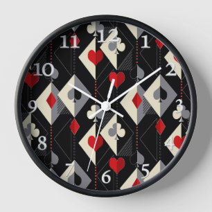 Horloge Couleurs des cartes à jouer au poker. 