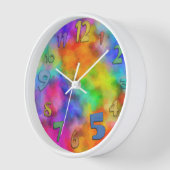 Horloge Couleurs du nuage arc-en-ciel (Angle)