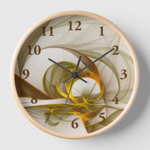 Horloge Couleurs Métalliques Précieuses Abstraites Moderne