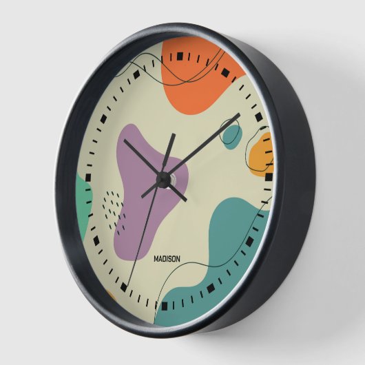 Horloge Couleurs pastel formes abstraites moderne arrière  (Angle)