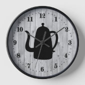 Horloge Country coffee pot word art large clock (Recto)