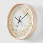 Horloge Couronne de fleurs délicate (Angle)