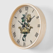 Horloge Couronne dorée vintage et rose (Angle)