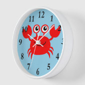 Horloge crabe rouge animé mignon 24h/24 (Angle)