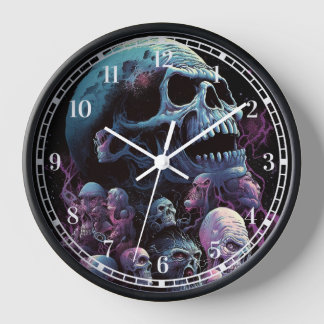 Horloge Crânes monstres Horreur Art