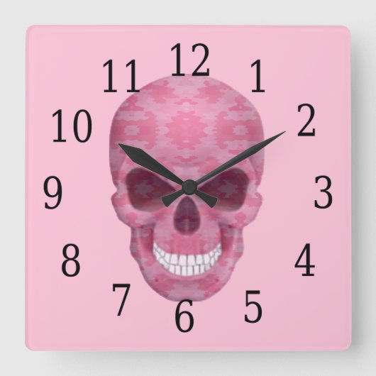 Horloge crânienne du camouflage rose (Recto)