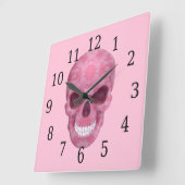 Horloge crânienne du camouflage rose (Angle)