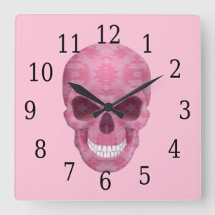 Horloge crânienne du camouflage rose
