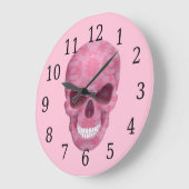 Horloge crânienne du camouflage rose (Angle)