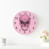 Horloge crânienne du camouflage rose (Maison)