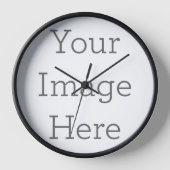 Wall Clock, Cadre en bois noir rond de 25,4 cm (Recto)