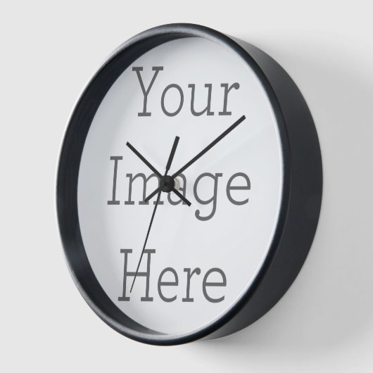 Wall Clock, Cadre en bois noir rond de 25,4 cm (Angle)