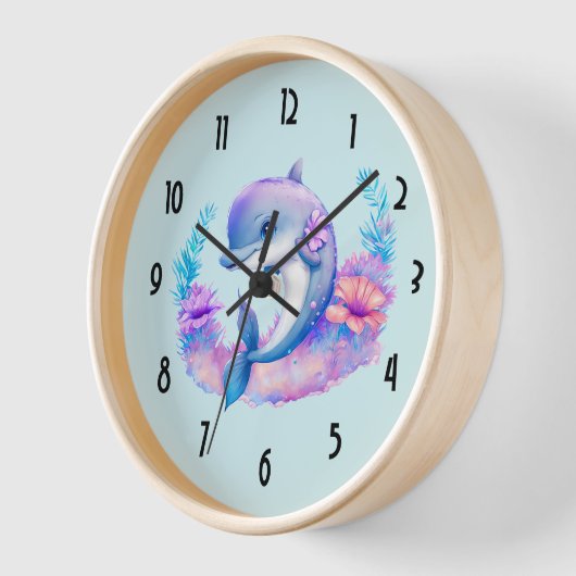 Horloge Créature Mer Dauphin Cute (Angle)