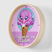 horloge crème glacée peinte à la main unique cône  (Angle)