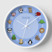 Horloge Critère de dessin avec nom Modèle bleu (Recto)