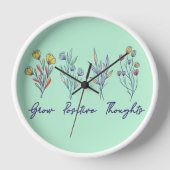 Horloge Croissance des pensées positives Fleur sauvage Flo (Recto)