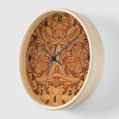 Horloge Cuir occidental de style sud-ouest campagnard rust (Angle)