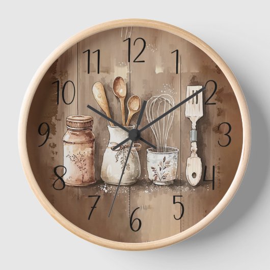 Horloge Cuisine agricole du comté rustique (Recto)