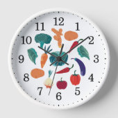 Horloge Cuisine Colorée Vegetables Wall (Recto)