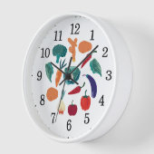 Horloge Cuisine Colorée Vegetables Wall (Angle)