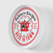 Horloge Cuisine en pot Cuite Red Retro Cuisine (Angle)