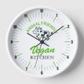 Horloge Cuisine végétale, Mur de vache, Animaux mignons (Recto)