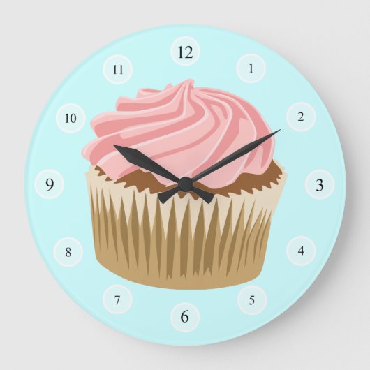 Horloge Cupcake Rose (Recto)